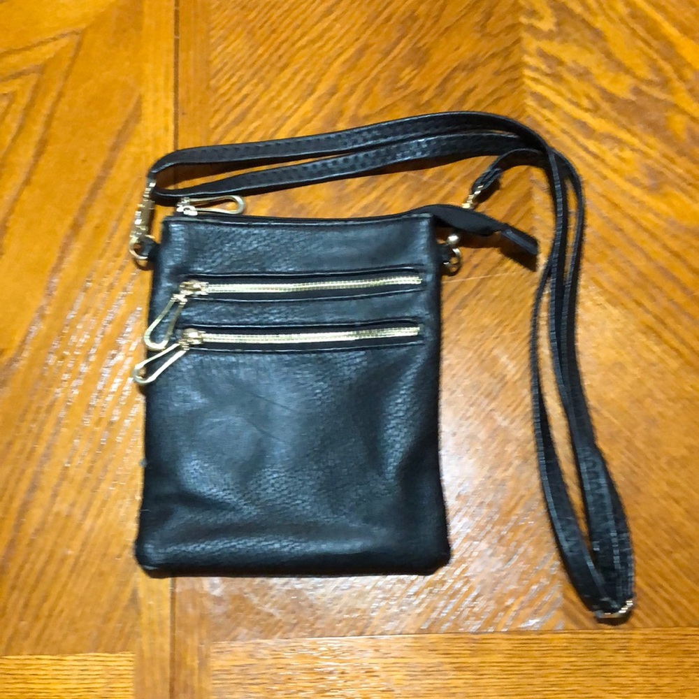 Black Leather Crossbody Bag